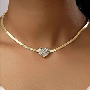 Gold Heart Pendant Necklace